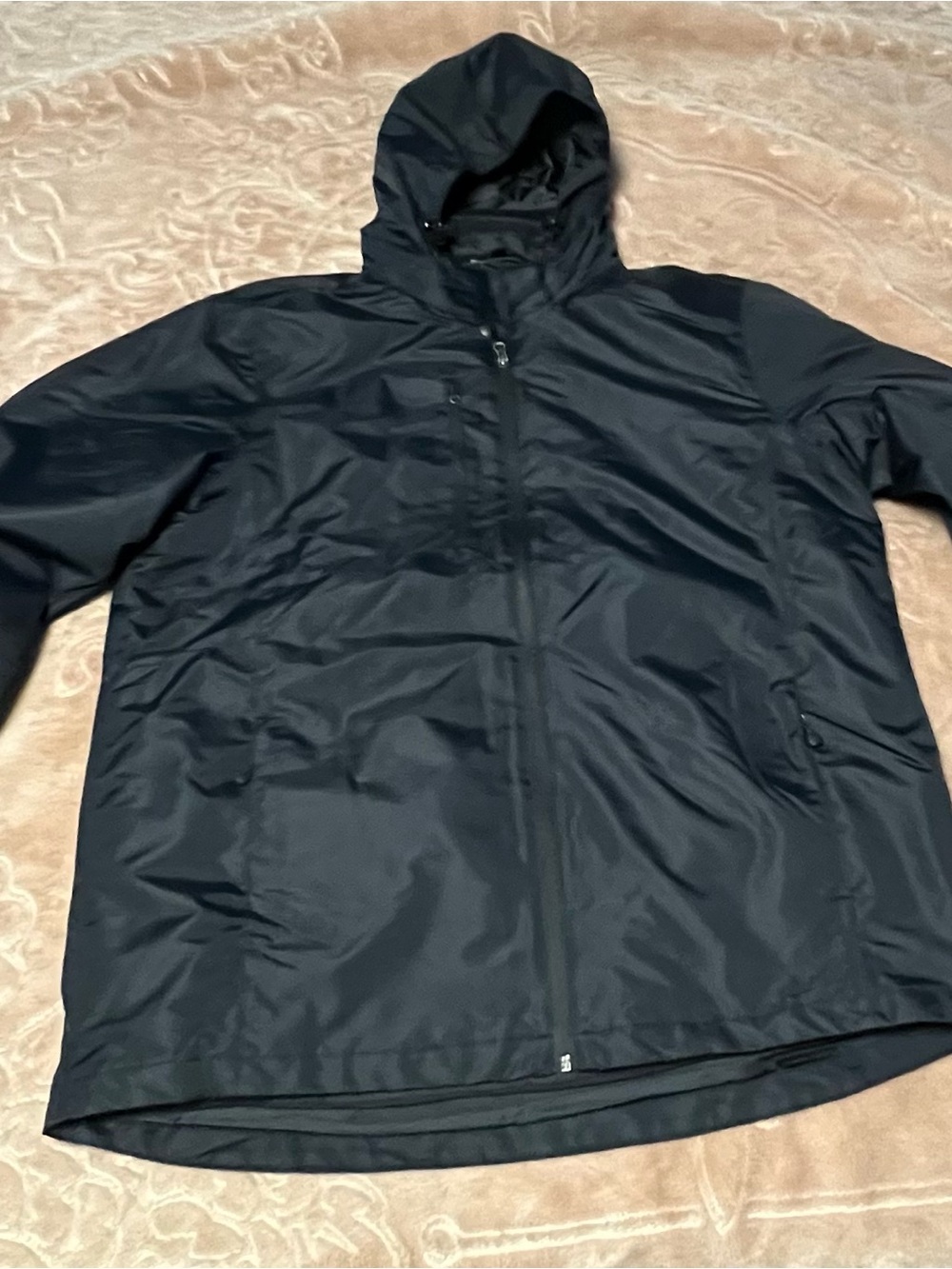 Port Authority Black Hooded Raincoat Jacket